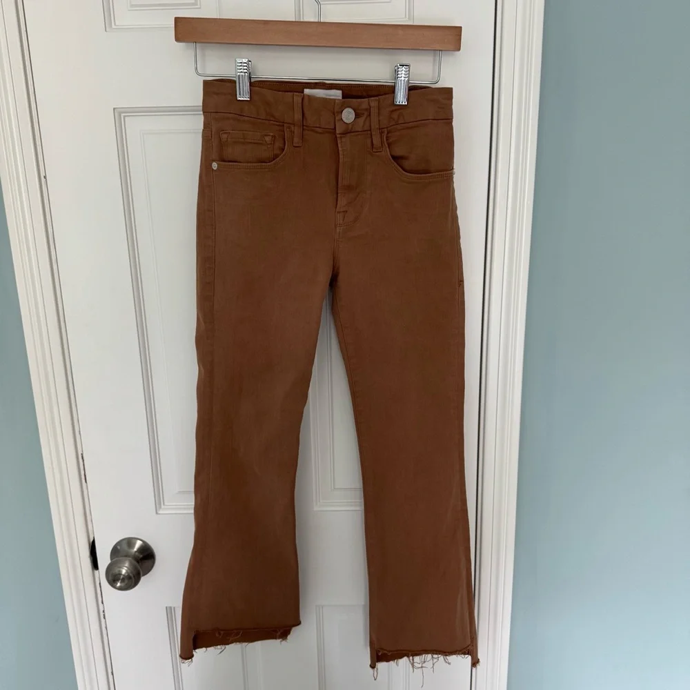 Frame Le Crop Mini Boot in Latte Sz. 24 tan brown - Picture 3 of 9
